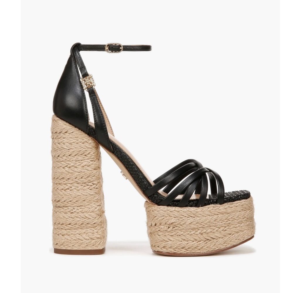 Sam Edelman Kade Ankle Strap Espadrille Heels Platform Sandals Size 8.5 NEW